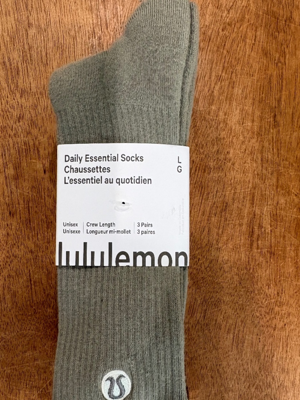 Lululemon daily essential crew length socks 3 pack